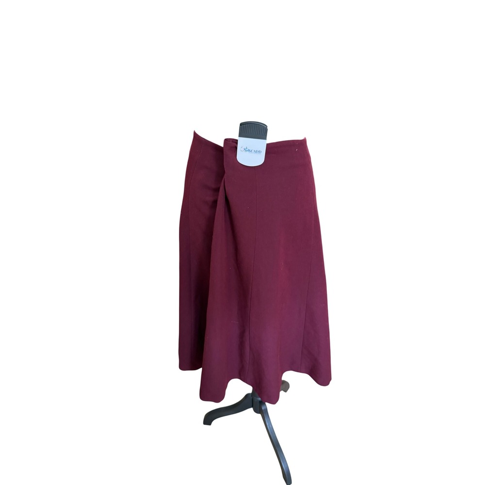 Rafaella Burgundy A-Line Midi Skirt Womens Size 16 Wine Red Lined Stretch‎ Seam - Picture 3 of 7